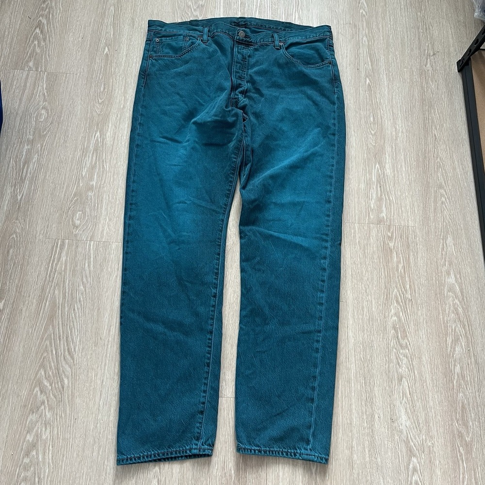 Levis 501XX CT Jeans Men's 42x32 Turquoise Teal Button Fly